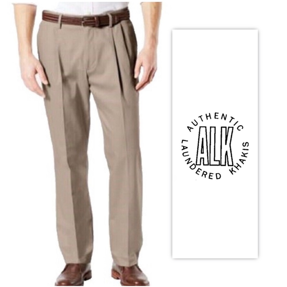 ALK Authentic Laundered Cotton Khakis Beige Washed Casual Pants